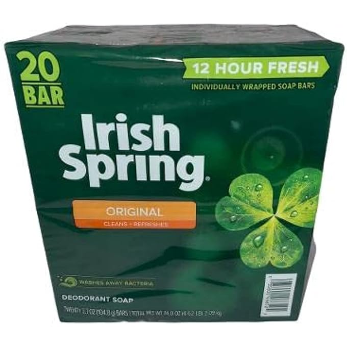 أيريش سبرينج صابون Irish Spring الأصلي، قد يختلف التغليف. 20 عد، 74 أونصة، 74 أونصة (علبة من 1) - Image 1